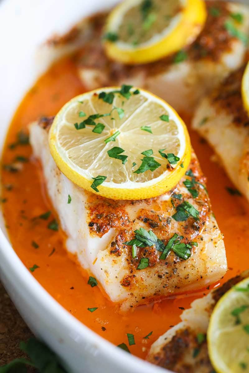 Lemon Butter Baked Cod {The Best!} - iFoodReal.com