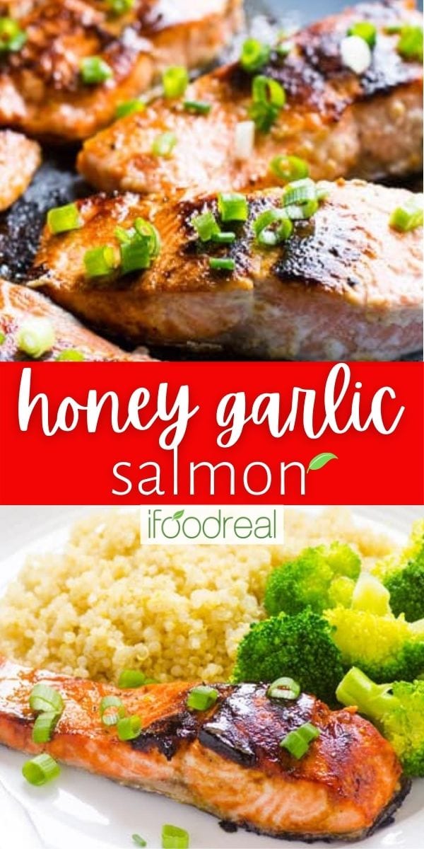 Honey Garlic Salmon {Crispy Salmon Recipe} - iFOODreal.com