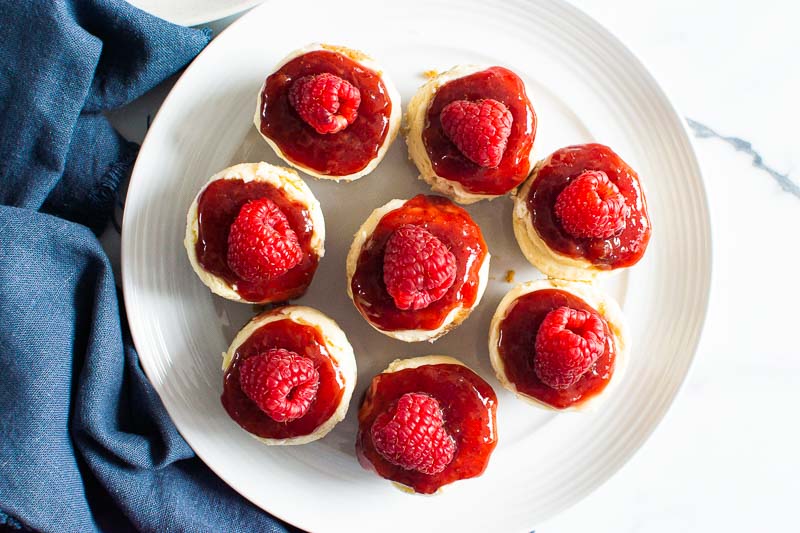 instant pot cheesecake bites on white plate