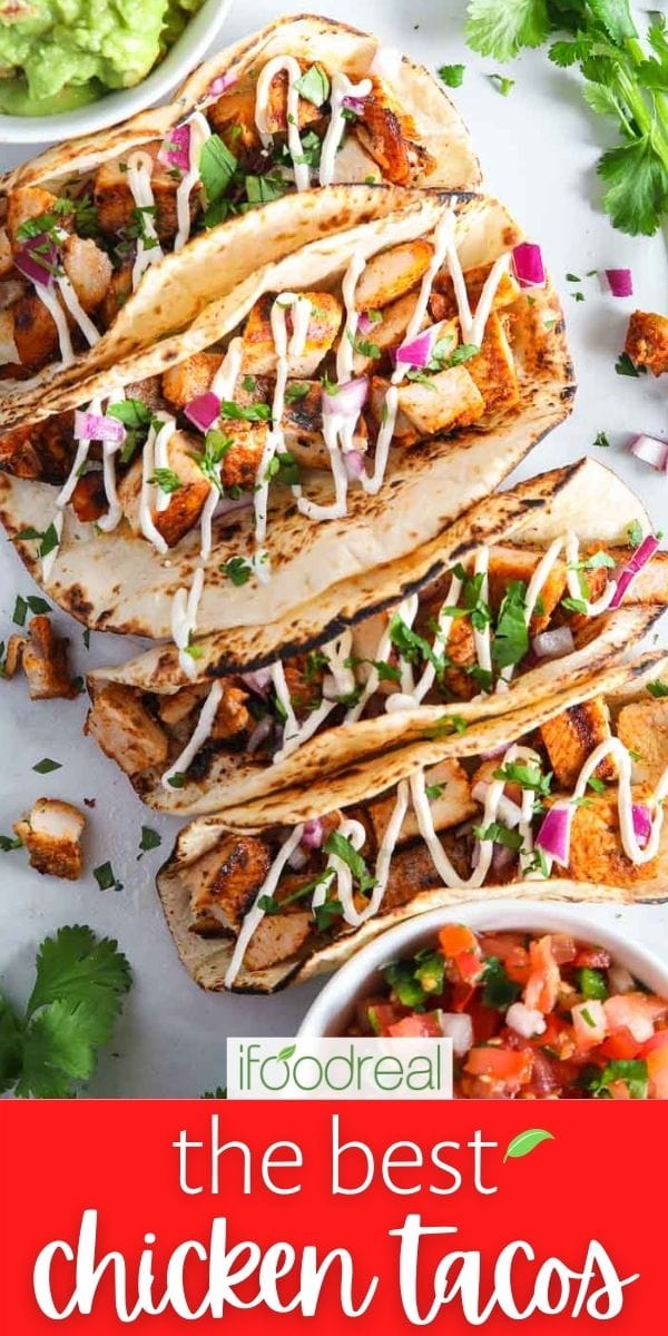 Easy Chicken Street Tacos Recipe - iFoodReal.com