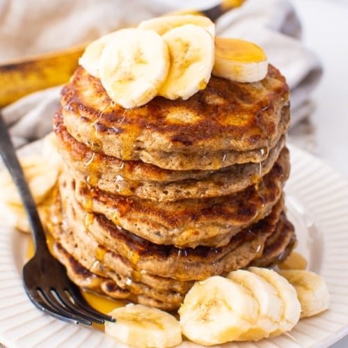Healthy Banana Pancakes No Added Sugar - iFoodReal.com