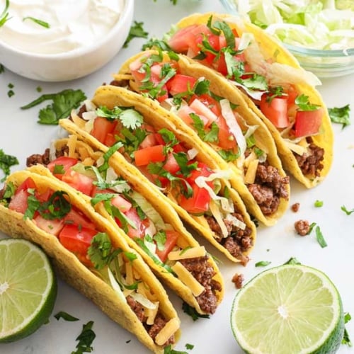 20 Minute Ground Beef Tacos - iFoodReal.com