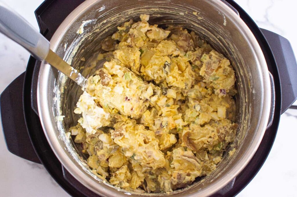 mixed potato salad in pressure cooker