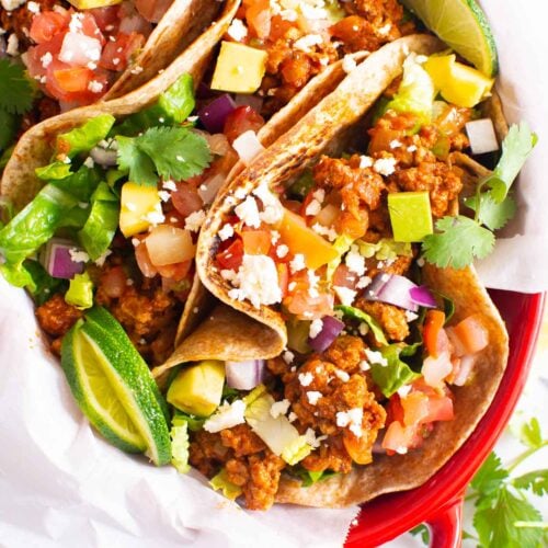 Juicy Ground Turkey Tacos {Such Easy Recipe} - iFoodReal.com