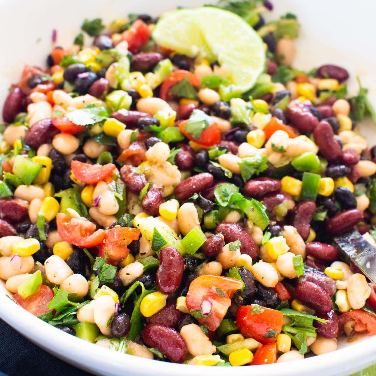 15 Minute Mexican Bean Salad Recipe - iFoodReal.com