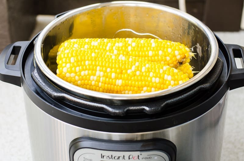 Cooked corn on the cob inside instant pot.