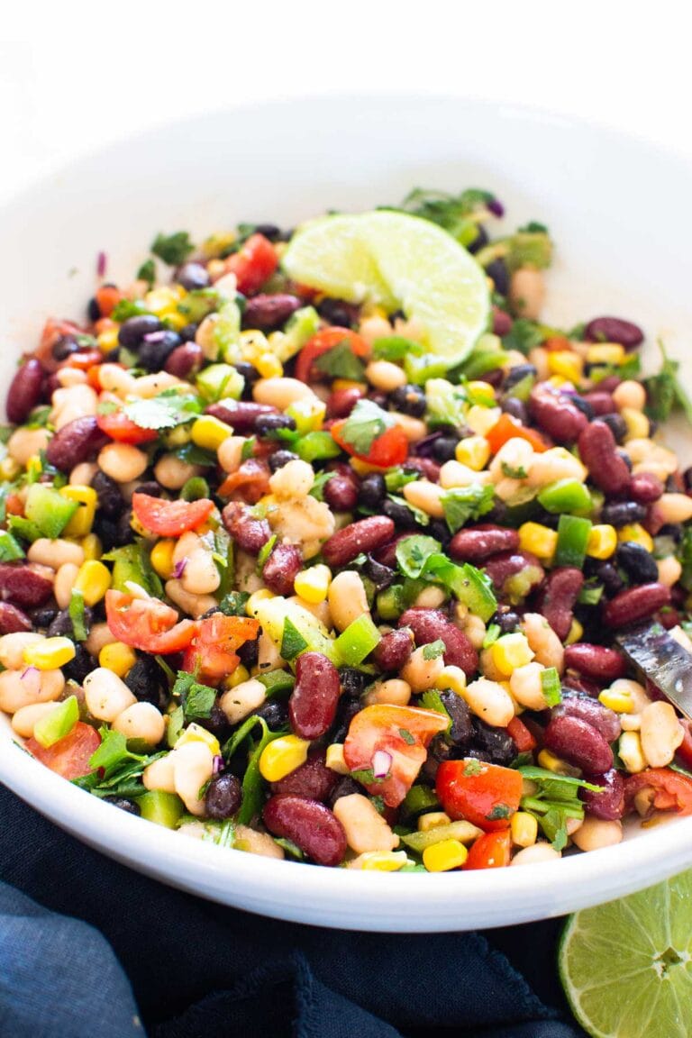 15 Minute Mexican Bean Salad Recipe - iFoodReal.com