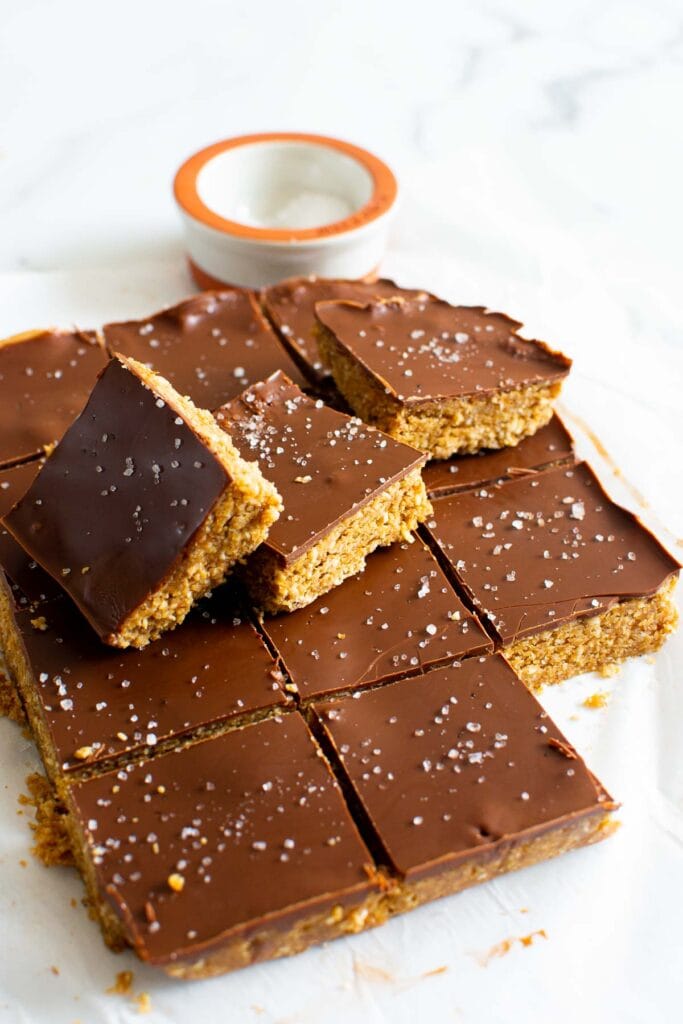 stack of peanut butter oatmeal bars