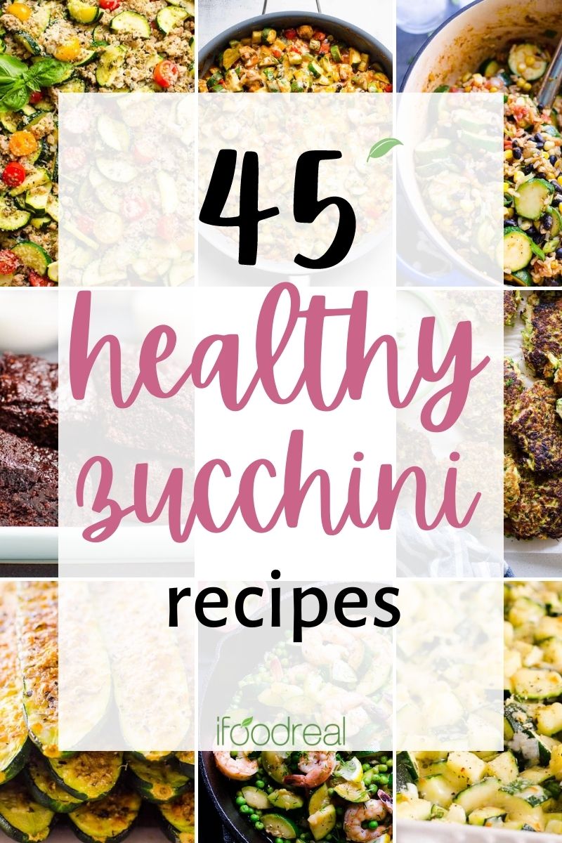 Healthy zucchini recipes collage.