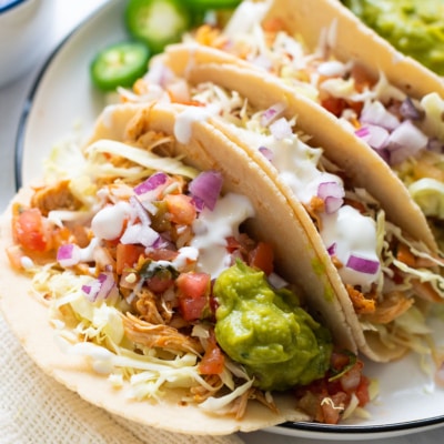 Instant Pot Shredded Chicken Tacos - iFoodReal.com