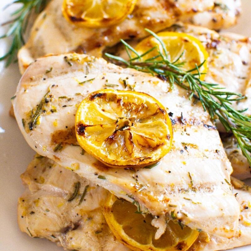 Grilled Lemon Rosemary Chicken - iFoodReal.com