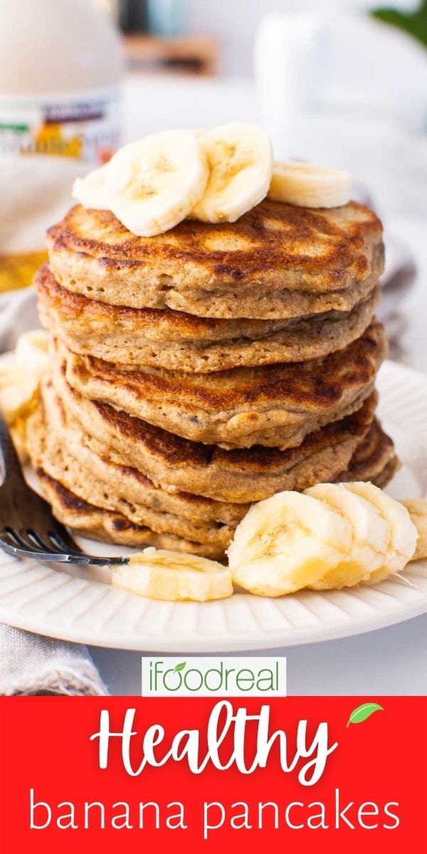 Healthy Banana Pancakes {No Added Sugar} - iFoodReal.com