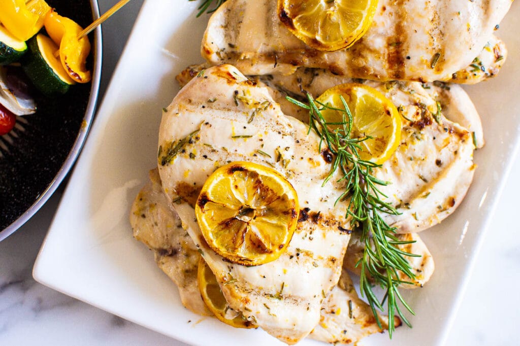 lemon rosemary chicken on plate