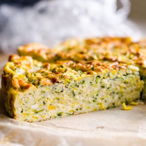 crustless zucchini quiche slice