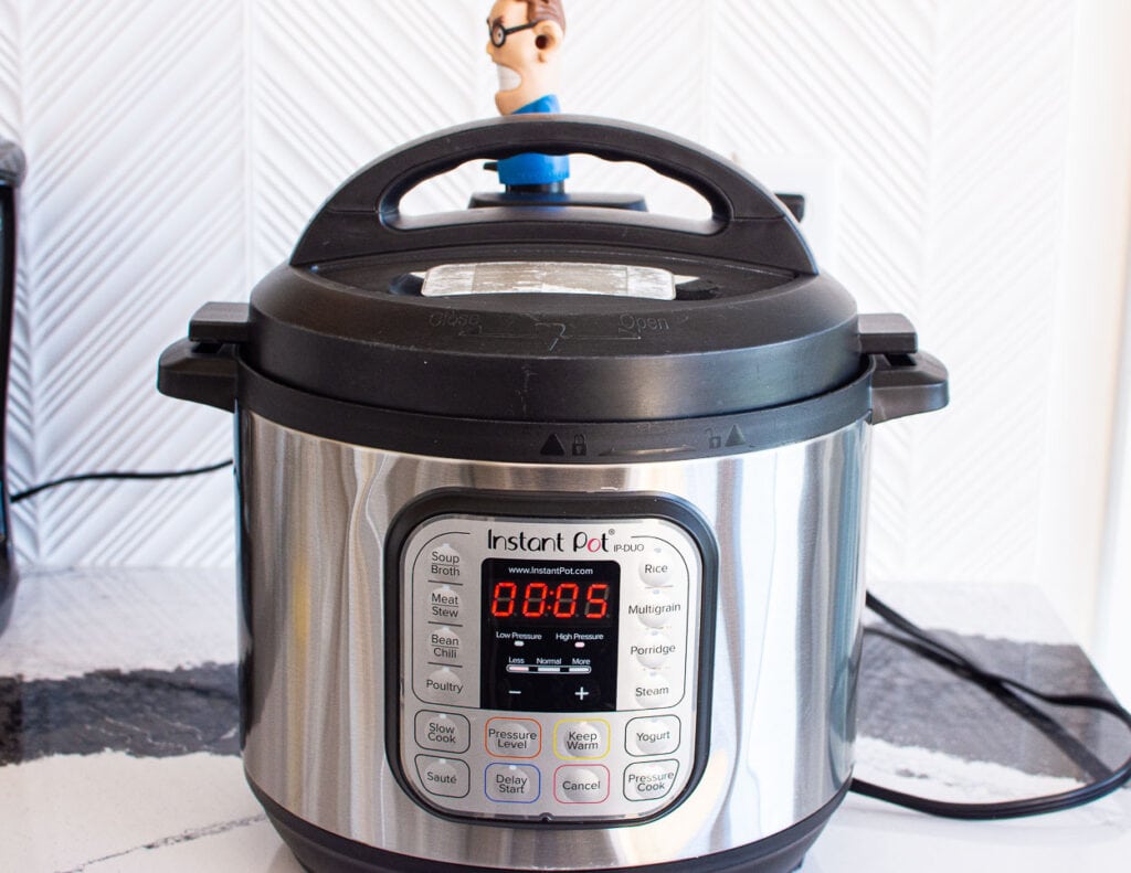 instant pot with steam diverter on top