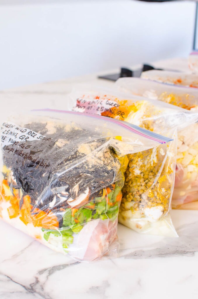 healthy frozen dinners in ziploc bags