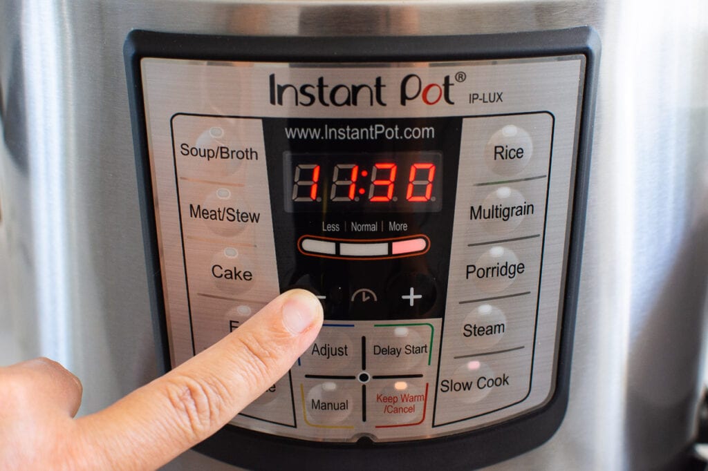 pressing minus button on instant pot display
