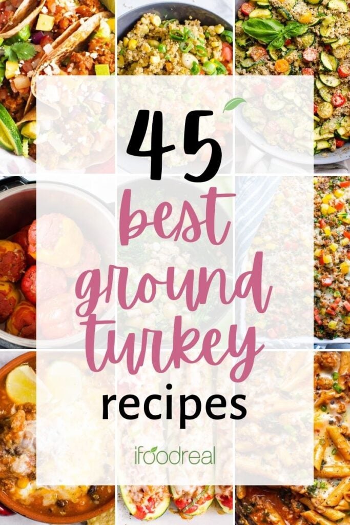 best ground turkey recipes shown in a collage