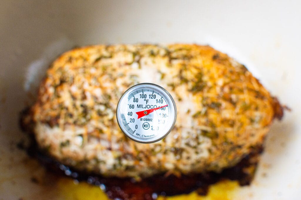 turkey breast internal temp check after removing from oven