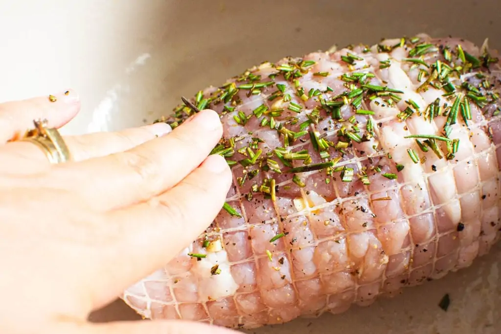 rub boneless turkey breast roast with herbs