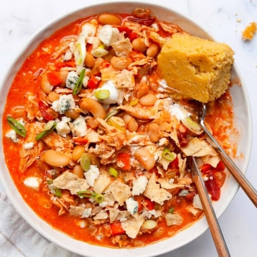 Buffalo Chicken Chili (Instant Pot, Slow Cooker, Stovetop)