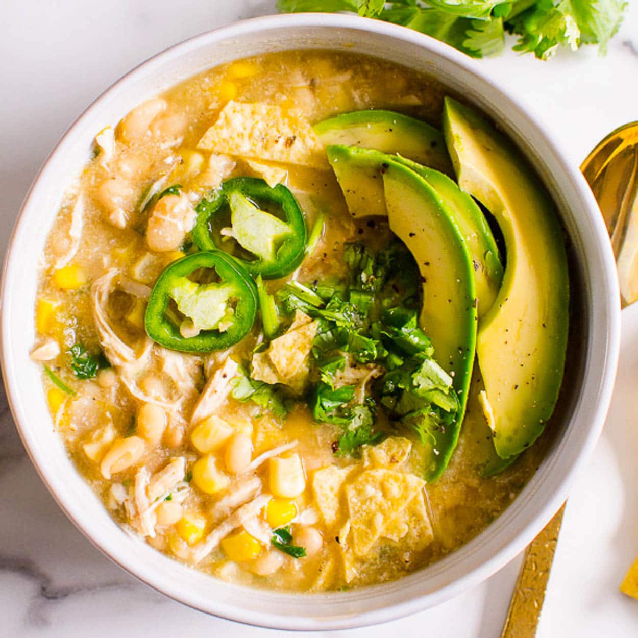 Healthy White Chicken Chili Recipe (Crock Pot or Stove) 