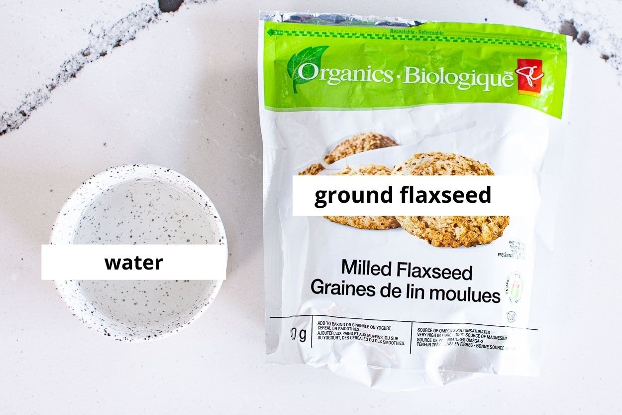 Water and ground flaxseed.