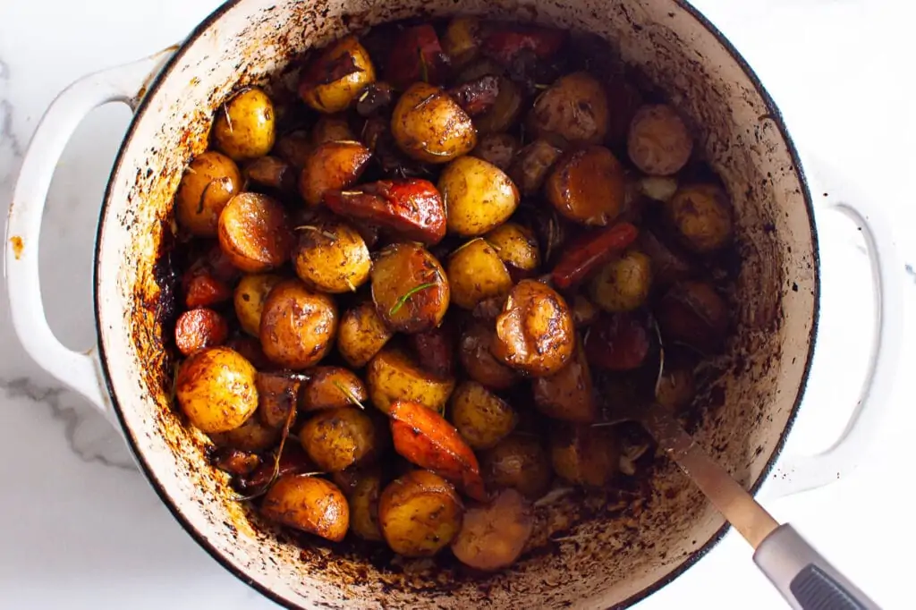 roasted veggies in dutch oven