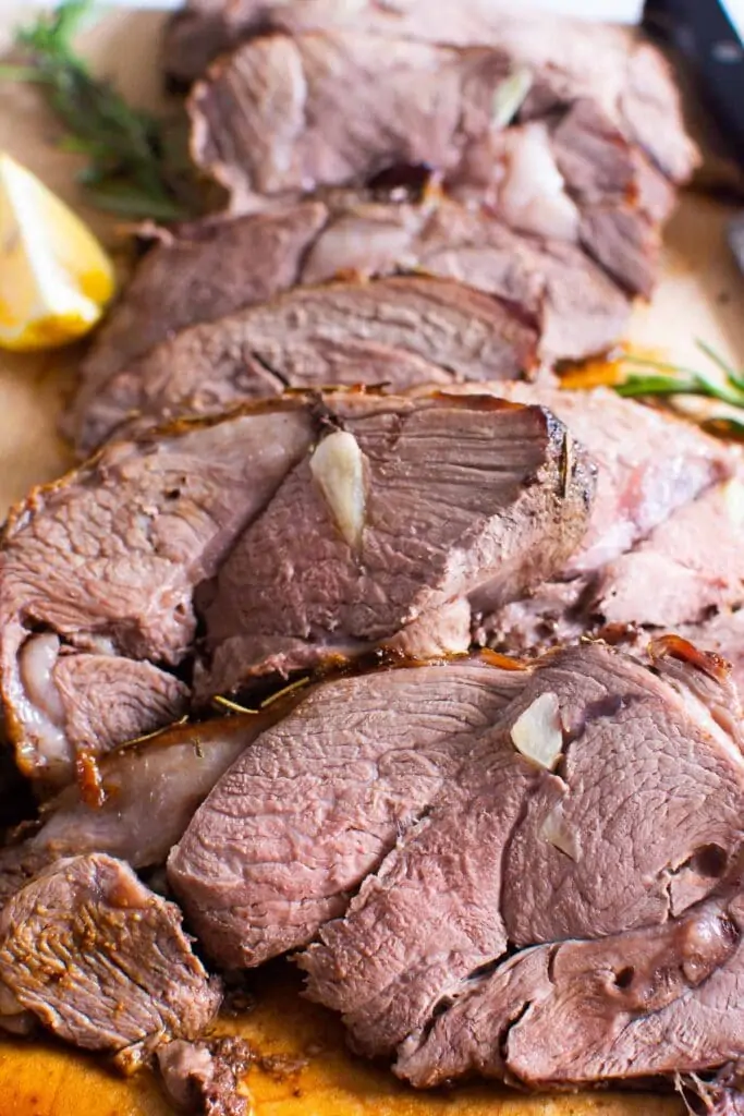 sliced boneless leg of lamb roast