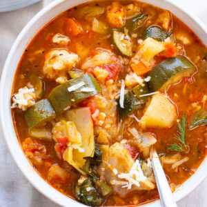 bowl of instant pot vegetable soup
