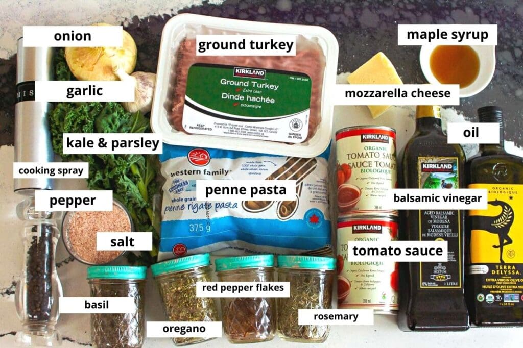 ground turkey pasta bake ingredients