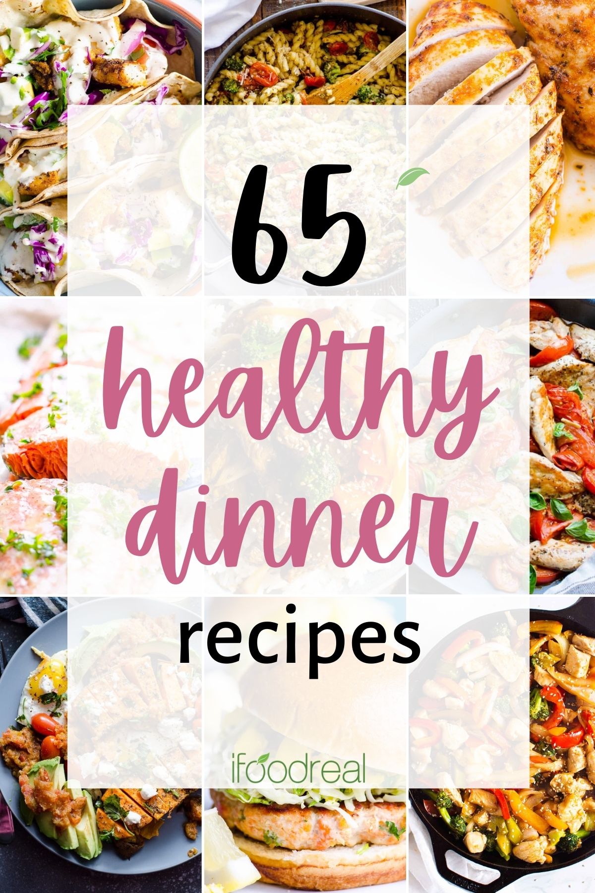Healthy dinner ideas photo collage.