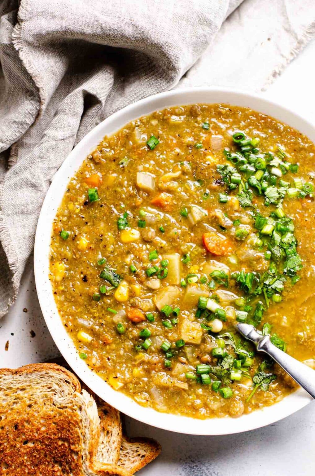 Slow Cooker Lentil Soup {Easy, Healthy!} - iFoodReal.com