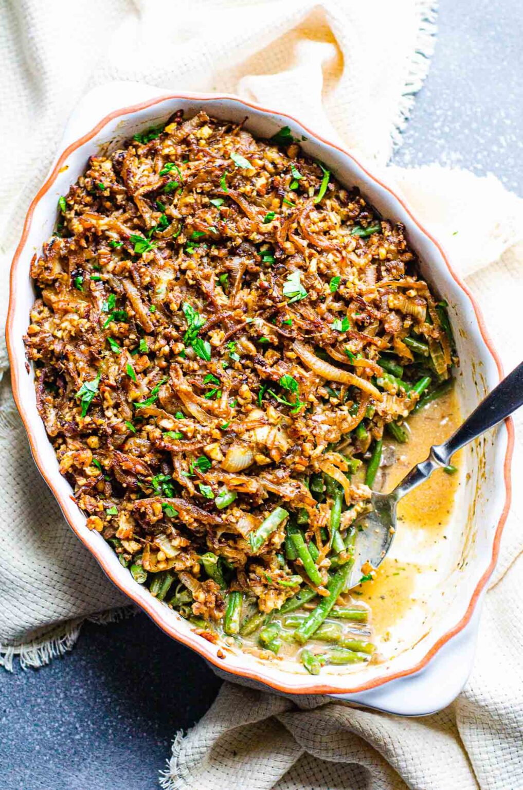 Healthy Green Bean Casserole {Gluten Free} - IFoodReal.com