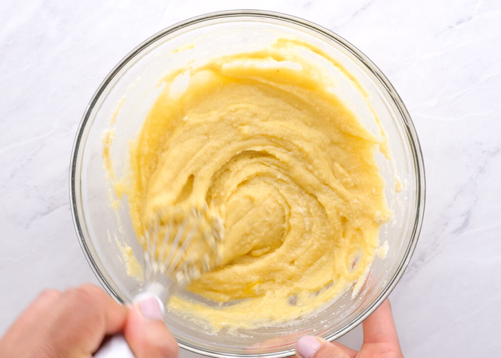 mixing almond flour pancake batter