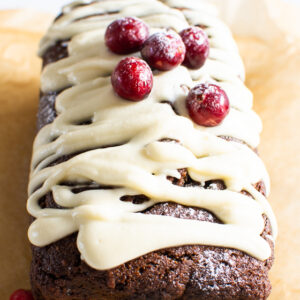 healthy gingerbread loaf with easy glaze