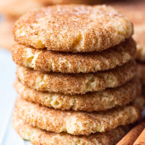 a stack of gluten free snickerdoodles