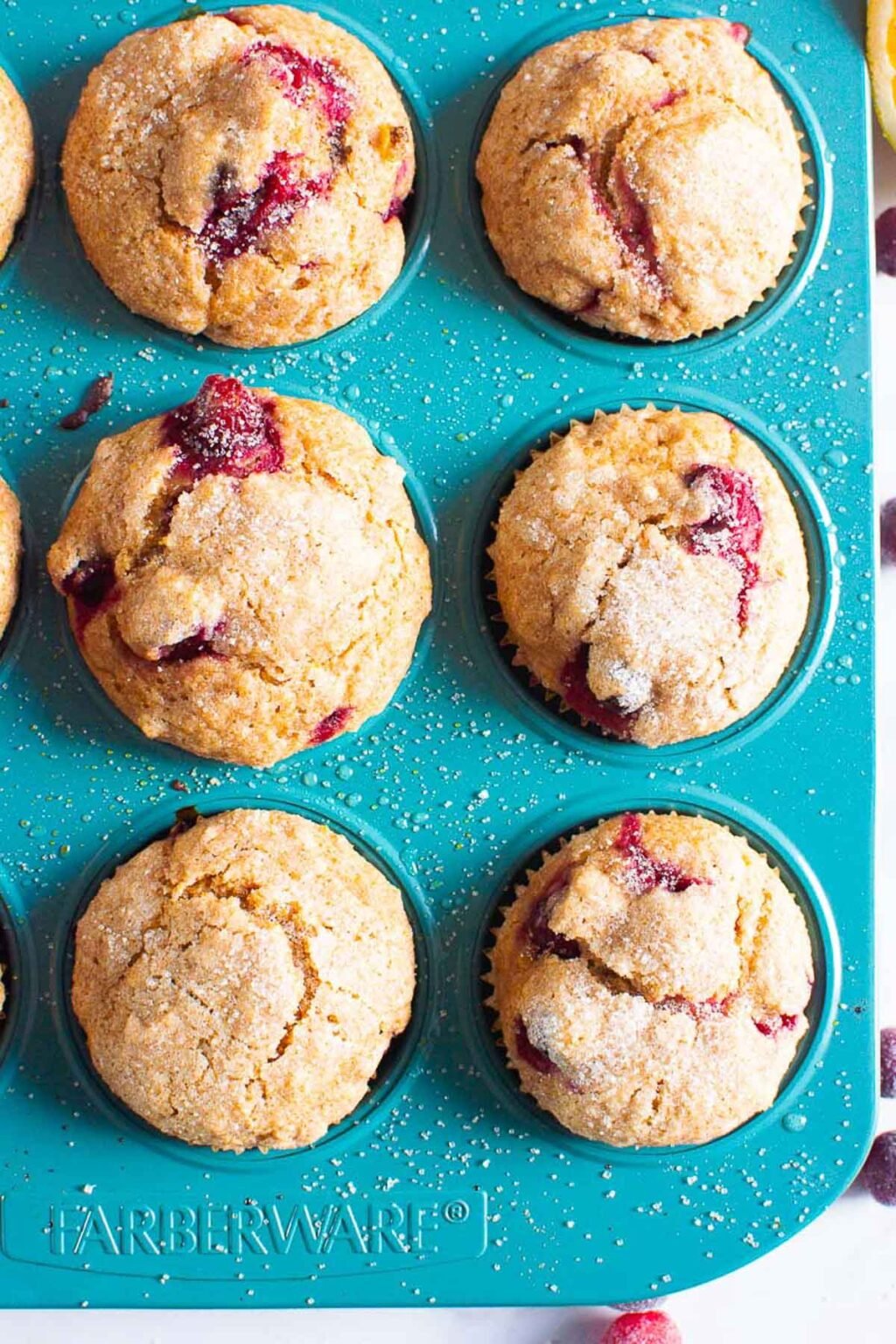 Healthy Cranberry Orange Muffins {Light and Fluffy!}