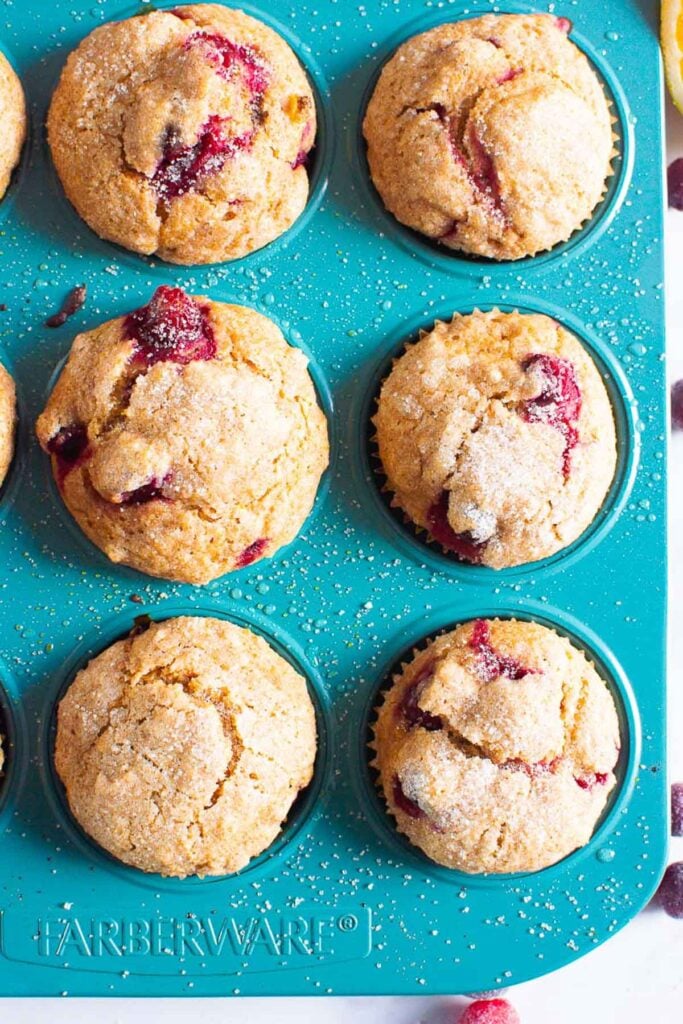 Healthy Cranberry Orange Muffins {Light and Fluffy!}