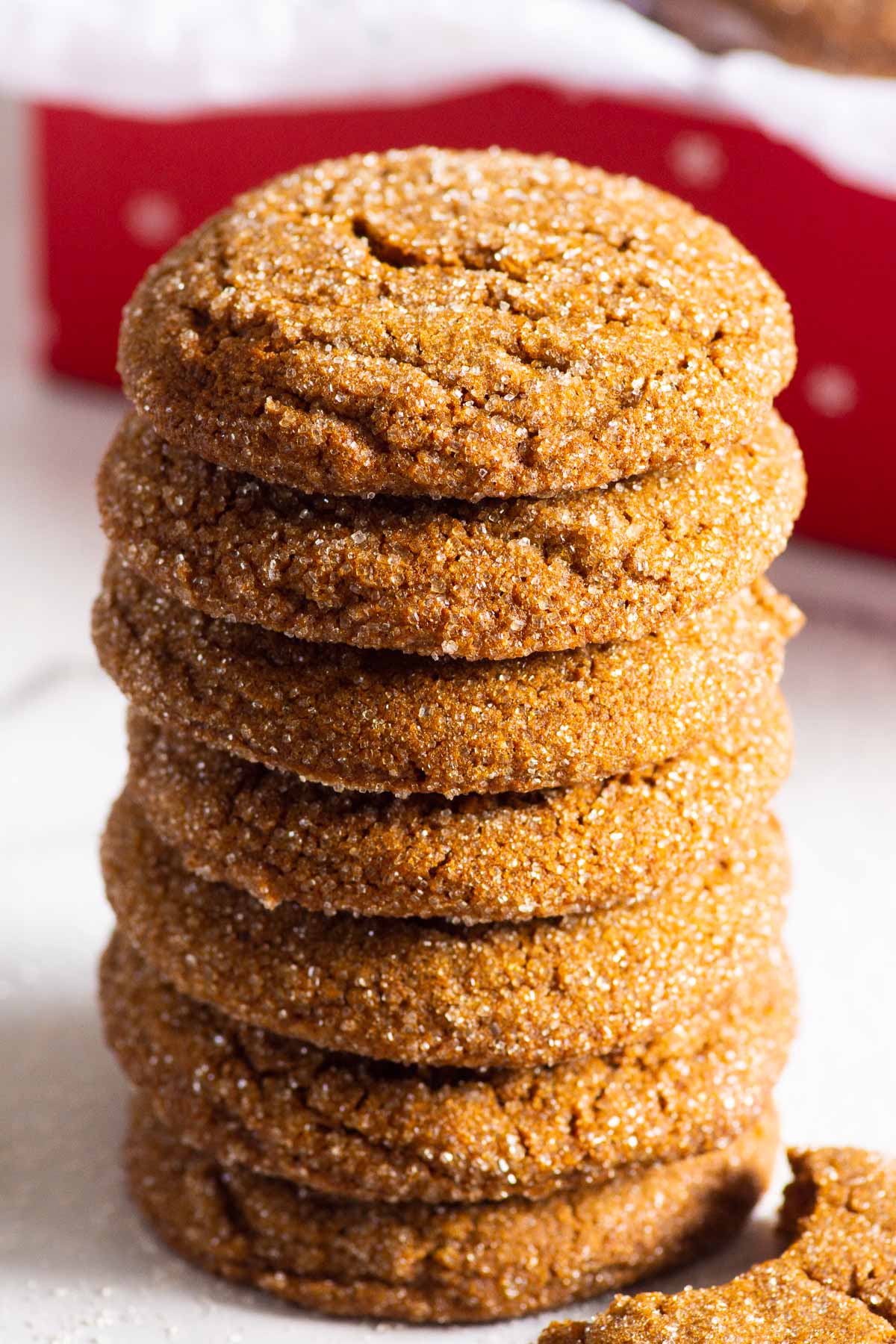 A stack of ginger snap cookies.