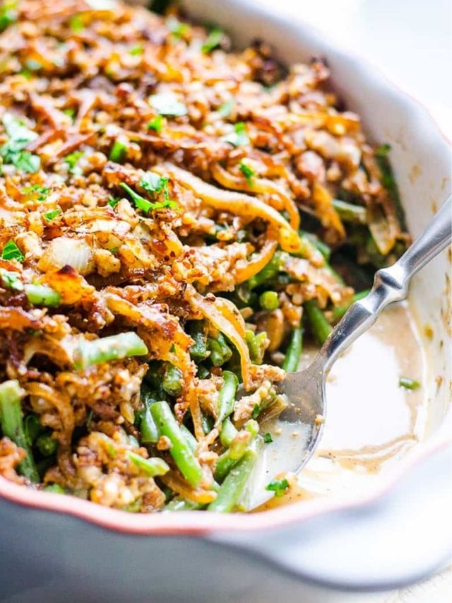 Healthy Green Bean Casserole - iFOODreal.com