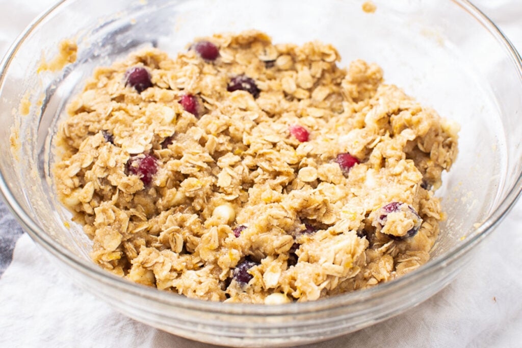 oatmeal cranberry with white chocolate chips cookie dough 