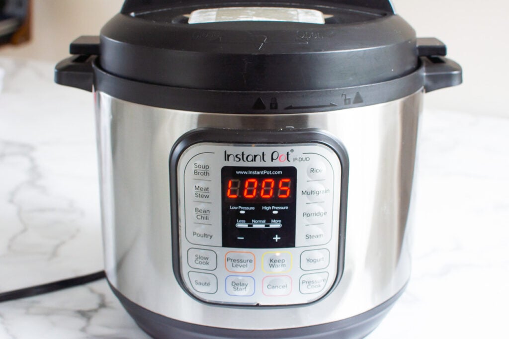 instant pot display says keep warm function 5 minutes
