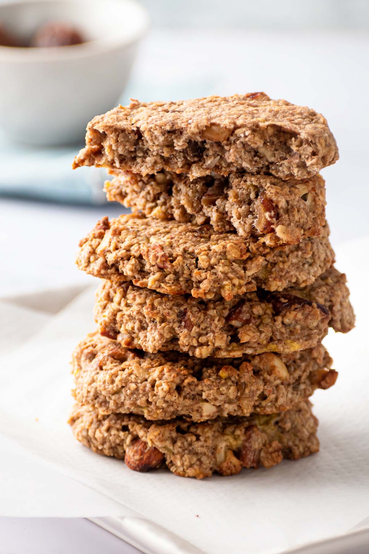 sugar free oatmeal cookies stacked 