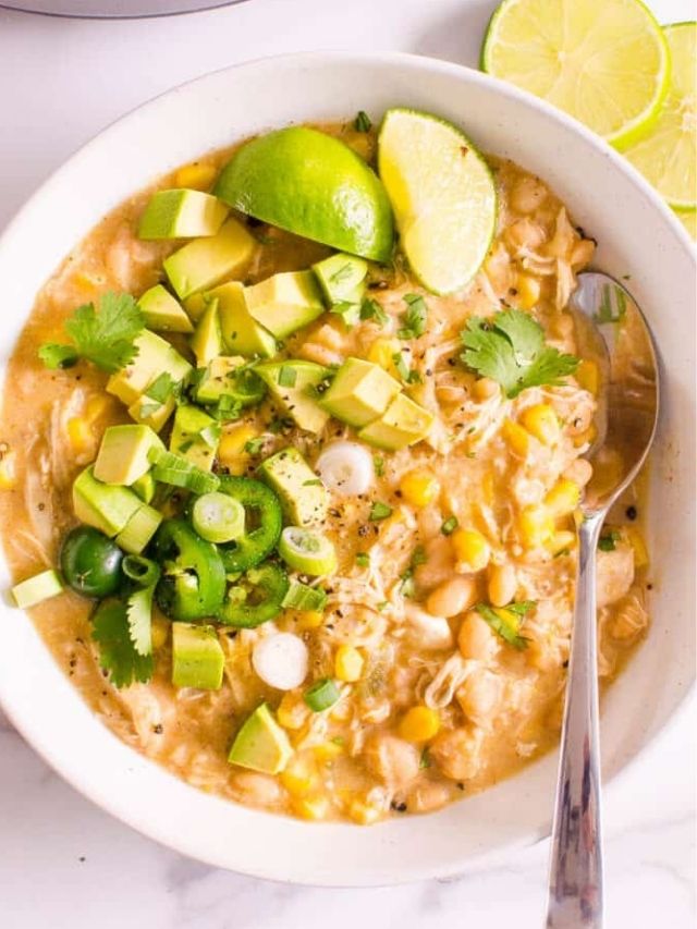 Instant Pot White Chicken Chili Recipe - iFOODreal.com