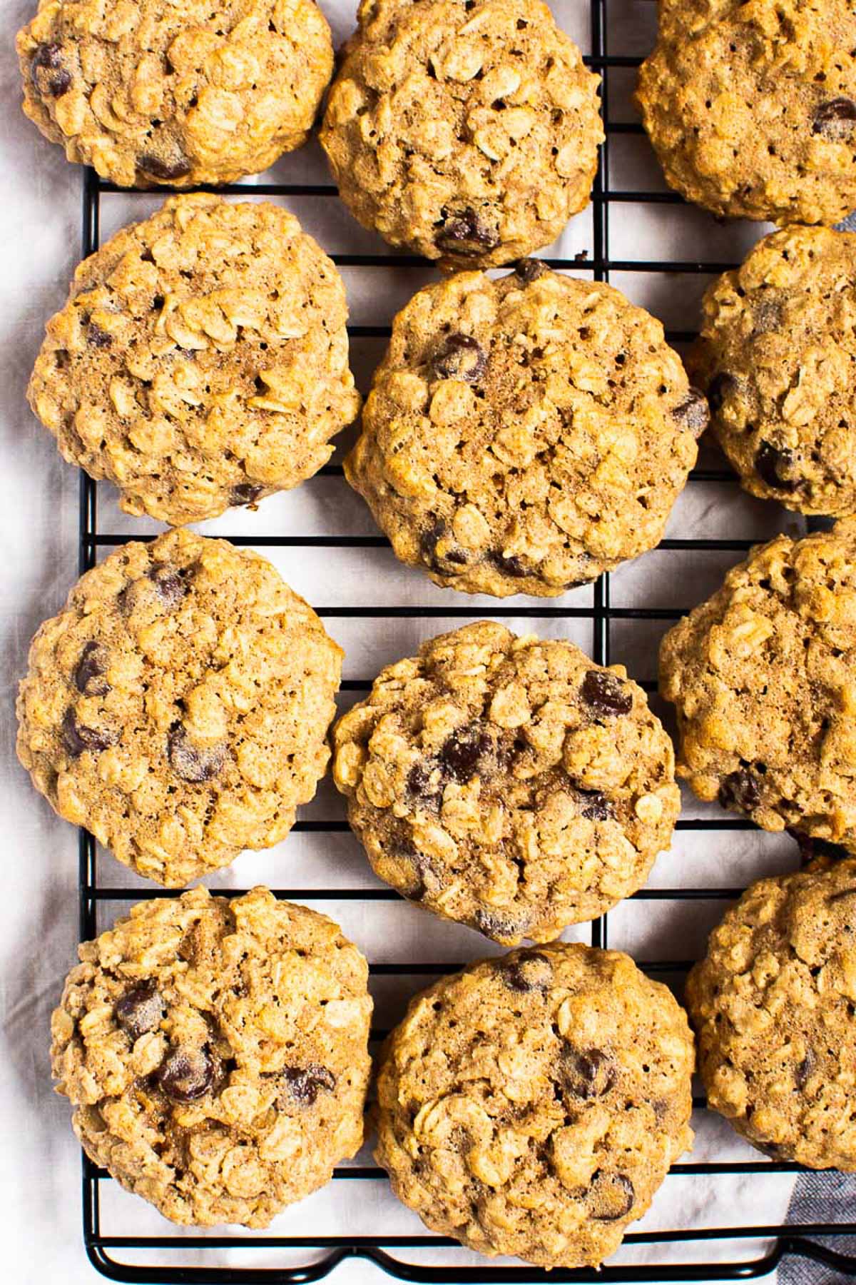 Healthy Oatmeal Cookies on a cooling rack