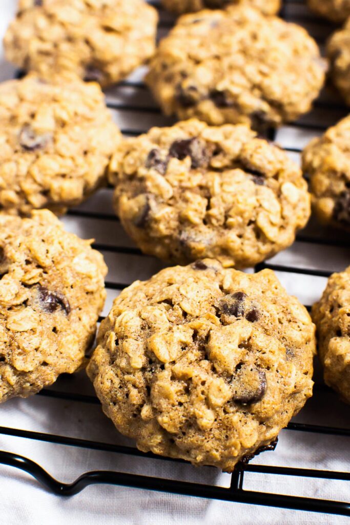 Healthy Oatmeal Cookies on a cooling rack