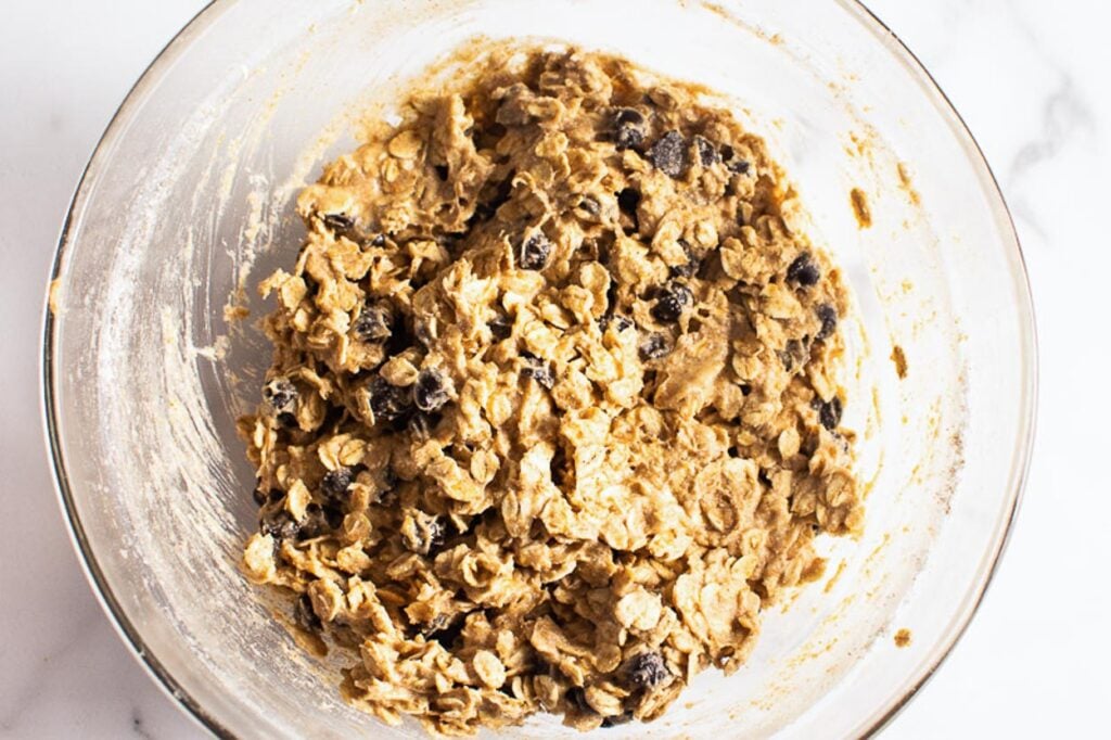 oatmeal cookie dough in a bowl