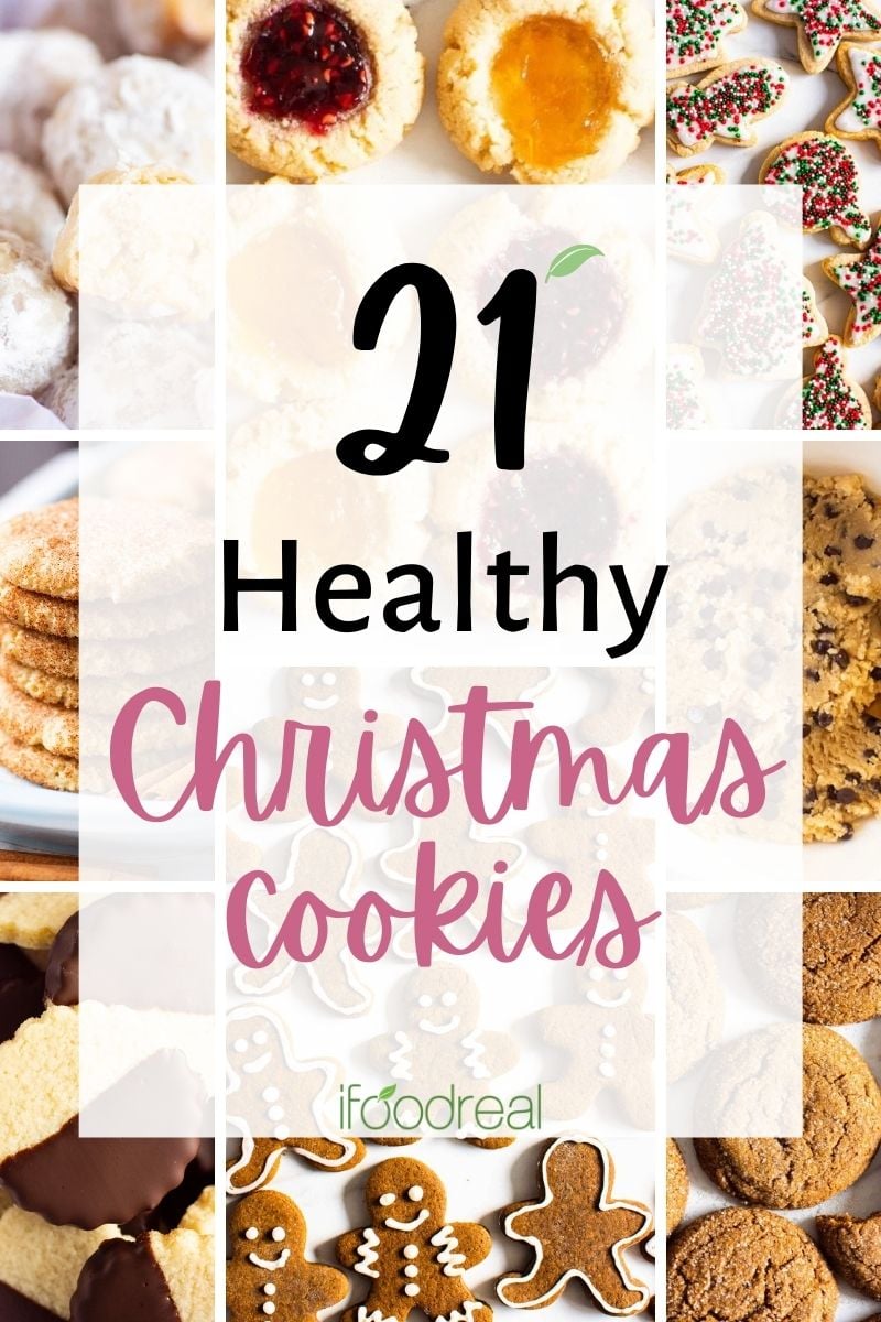 healthy christmas cookies collage