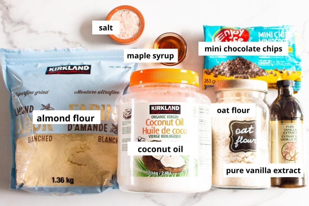 almond flour coconut oil mini chips oat flour for healthy cookie dough